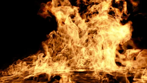 Ignition of fuel on the surface. fire on a black background Stock-Footage 274259708