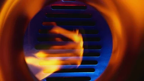 Ignition of the gas. Close-up view. Stock Footage 82167955