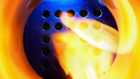 Ignition of the gas. Close-up view. Stock Footage 82168245