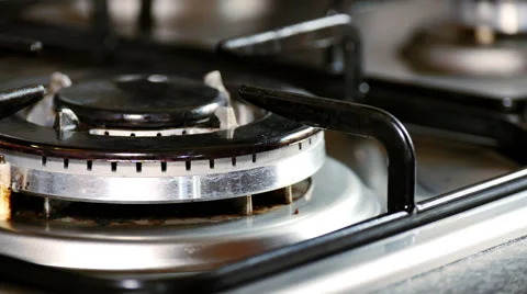 Ignition of gas ring Stock Footage 42997679