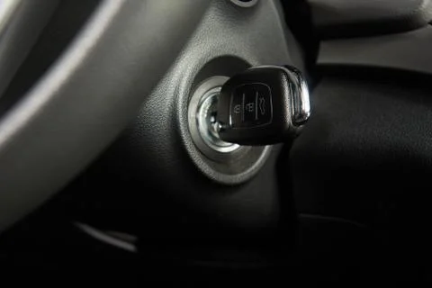 Ignition key of modern car Stock Photos