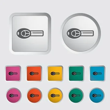 Ignition key single icon. Vector illustration. Illustrazione stock