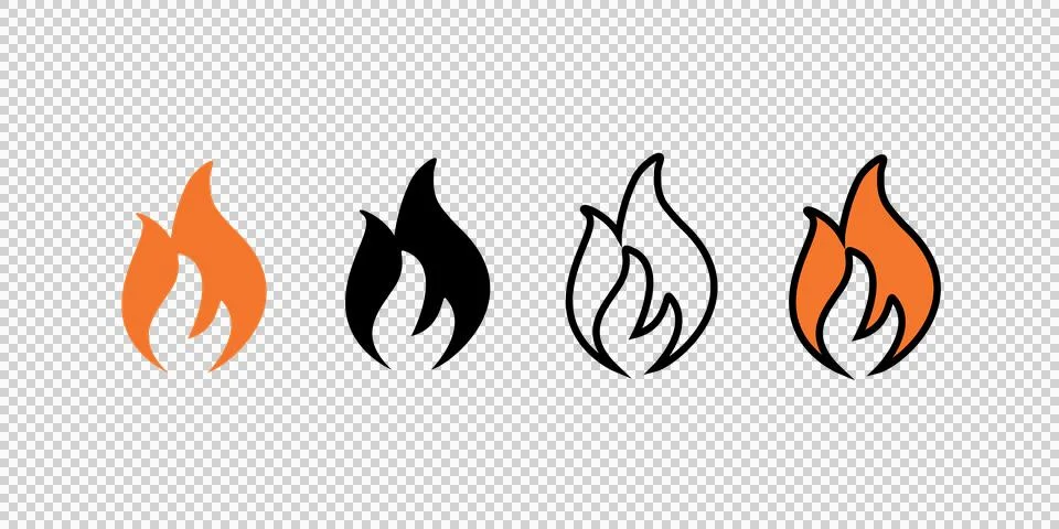 Ignition Spark and Flame Icon. Fire Heat Burn Hazard Safety Symbol Stock Illustration