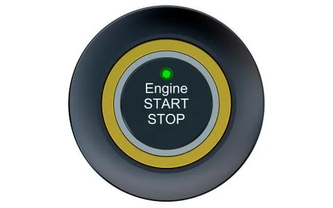 Ignition start button closeup Stock Illustration