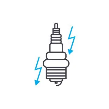 Ignition system vector thin line stroke icon. Ignition system outline Stock Illustration