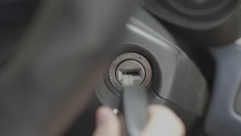 Ignition turn in car Stock Footage 112341622