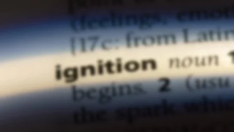 Ignition word in a dictionary. Stock Footage 99560677