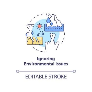 Ignoring environmental issues concept icon Illustrazione stock