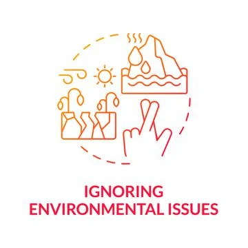 Ignoring environmental issues gradient concept icon Stock Illustration