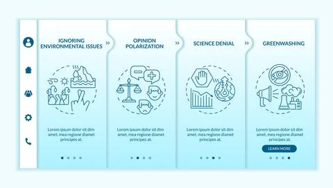 Ignoring environmental issues onboarding vector template Stock Illustration