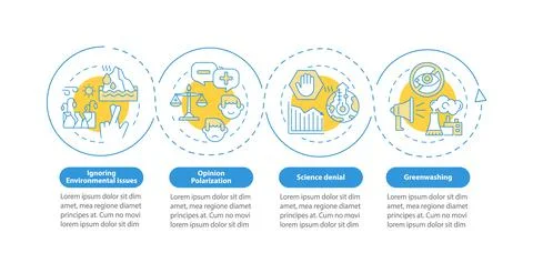 Ignoring environmental vector infographic template 스톡 일러스트