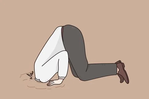 Ignoring problems in business concept. 库存插图