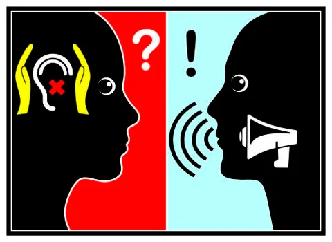 Ignoring of yelling People Stock Illustration