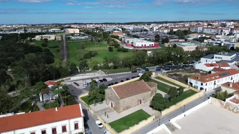 Igreja de santo andré de mafra - aerial view Stock Footage 320183981