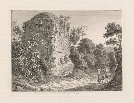 ï»¿Grobowiec antyczny w Tivoli. Reinhart, Johann Christian (1761-1847), gr Stock Photos
