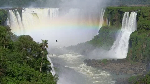 Iguacu Falls view toward Devil'sThroat Stock Footage 73228535