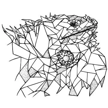 Iguana in angular low poly style Stock Illustration