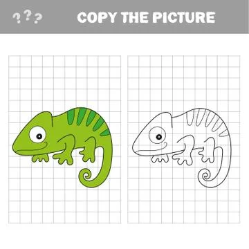 Iguana to be colored. Coloring book for children. Visual game. Stock Illustration