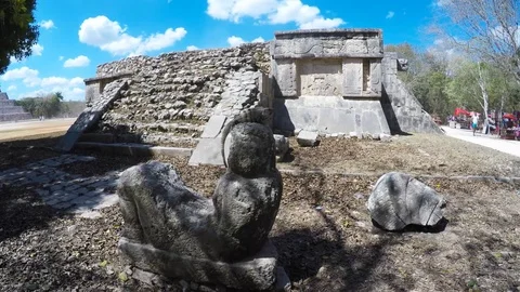 Iguana at Chichen Itza Stock Footage 101486698
