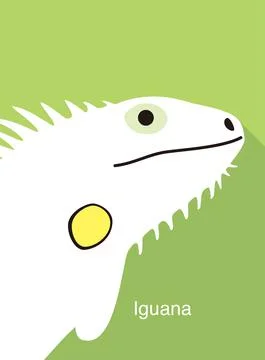 Iguana face flat icon design, vector illustration Stock Illustration
