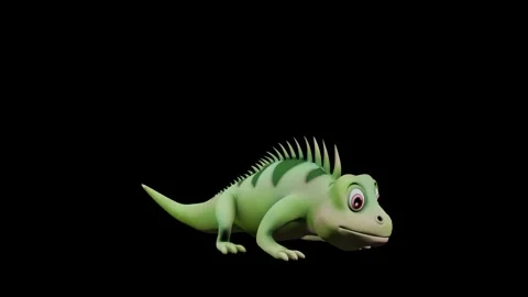 Iguana Jumping Animation Perspective View Color Render Stock Footage 329969387