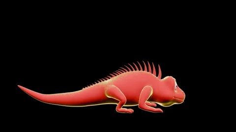 Iguana Jumping Animation Side View Toon Shader Stock-Footage 329969410