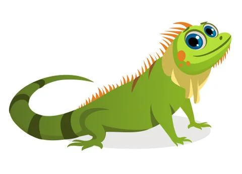 An iguana posing with smile Stock Illustration