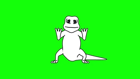 Iguana Standing Animation Front View Outline Sketch Stock-Footage 329969376