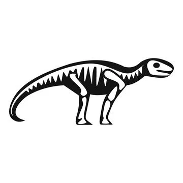 Iguanodon dinosaur skeleton walking on white background Stock Illustration