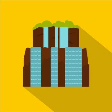 Iguassu Falls icon, flat style イラスト素材