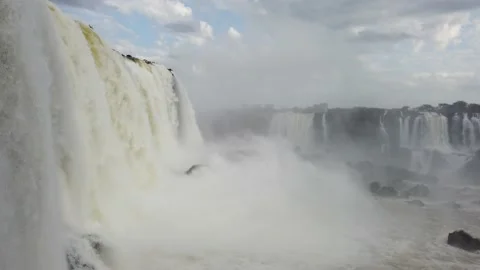 Iguazu Falls natural border between Brazil and Argentina Video stock 224554082