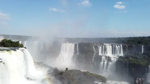 Iguazu Falls natural border between Brazil and Argentina Video stock 224554098
