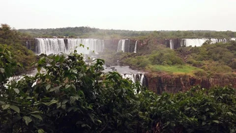 Iguazu Falls pan view Stock Footage 148427502