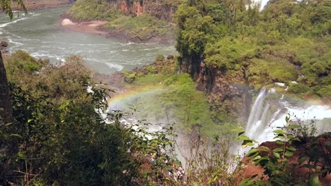 Iguazu Falls rainbow Stock Footage 148426832