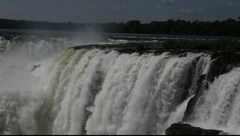 The Iguazu Falls seen on the Argentinian side Stock Footage