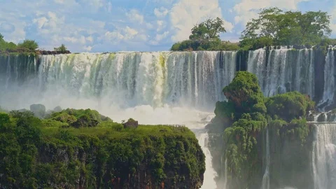 Iguazu falls seen from the Argentinian side of the national park Stock Footage 109508093