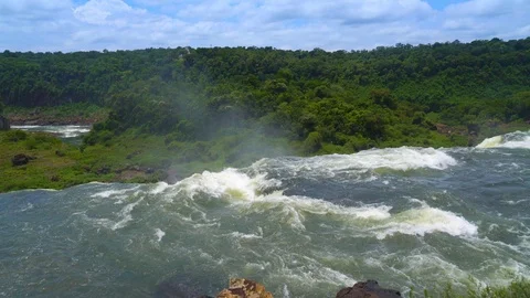 Iguazu falls seen from the Argentinian side of the national park Stock Footage 109508104