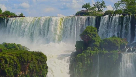 Iguazu falls seen from the Argentinian side of the national park Stock Footage 109509699