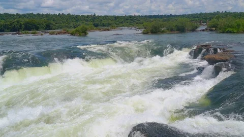 Iguazu falls seen from the Argentinian side of the national park Video stock 109509799