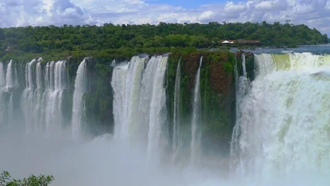 Iguazu falls seen from the Argentinian side of the national park Видео 109509801