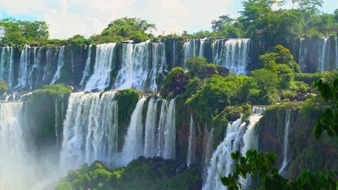 Iguazu falls seen from the Argentinian side of the national park Видео 109509967