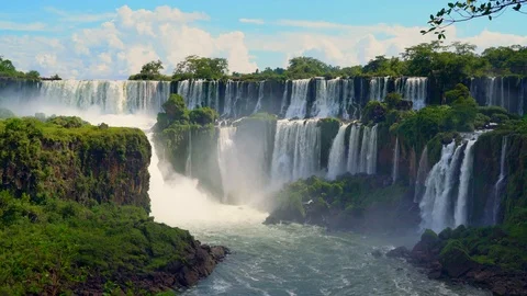 Iguazu falls seen from the Argentinian side of the national park Видео 109510038