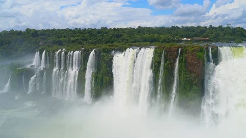 Iguazu falls seen from the Argentinian side of the national park Stock Footage 109510088