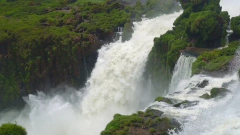 Iguazu falls seen from the Argentinian side of the national park Stock Footage 109510221
