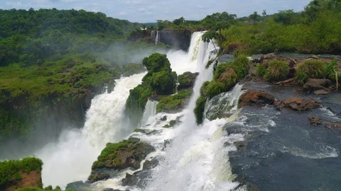 Iguazu falls seen from the Argentinian side of the national park Video stock 109510259