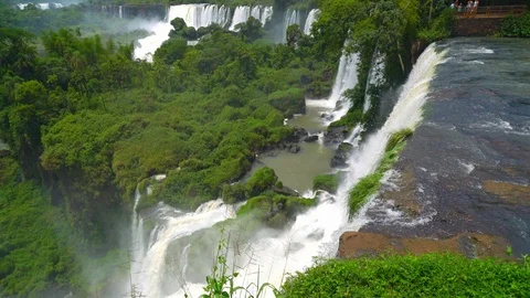 Iguazu falls seen from the Argentinian side of the national park Video stock 109510332