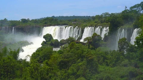 Iguazu falls seen from the Argentinian side of the national park Video stock 109510341