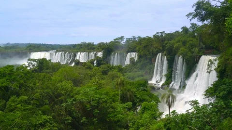 Iguazu falls seen from the Argentinian side of the national park Video stock 109510476