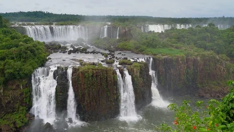 Iguazu falls seen from the Brasilian side of the national park Video stock 109540468
