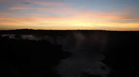 Iguazu Falls Sunset Stock Footage 45281231